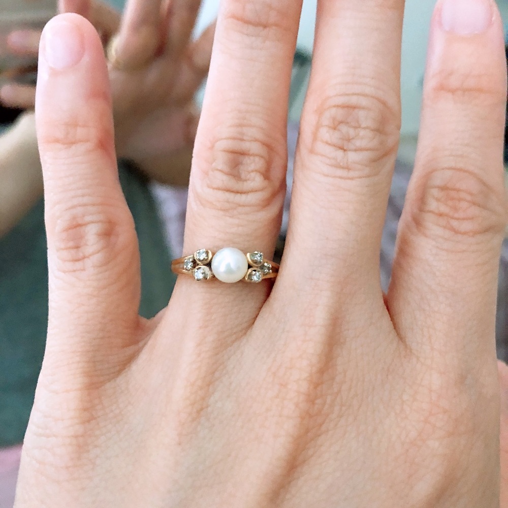 14k Yellow Gold Pearl Ring❤️